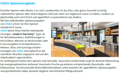 HAKA-Speisenausgaben